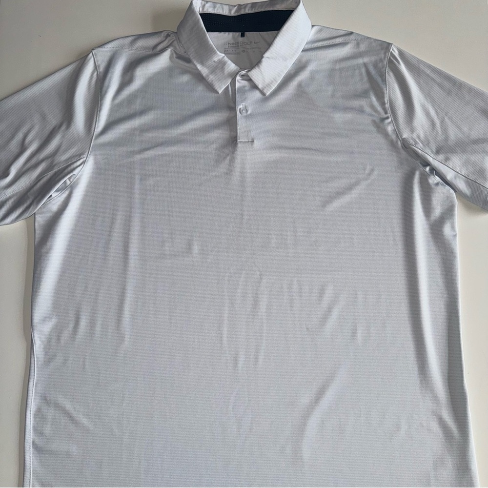 Nike Golf Polo Dri-Fit Gray Stripes Short Sleeve Size XL